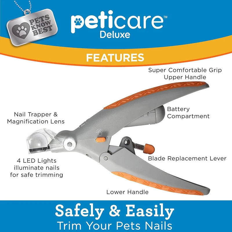 ✂️🐶🐱 Pet Nail Clippers with LED Light – Polishing & Cleaning Kit