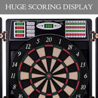 Electronic Dart Board LED Digital Dartboard Set 🎯 with Cabinet & 12 Soft Tip Darts | 27 Games, 259 Scoring Options, 8 Players