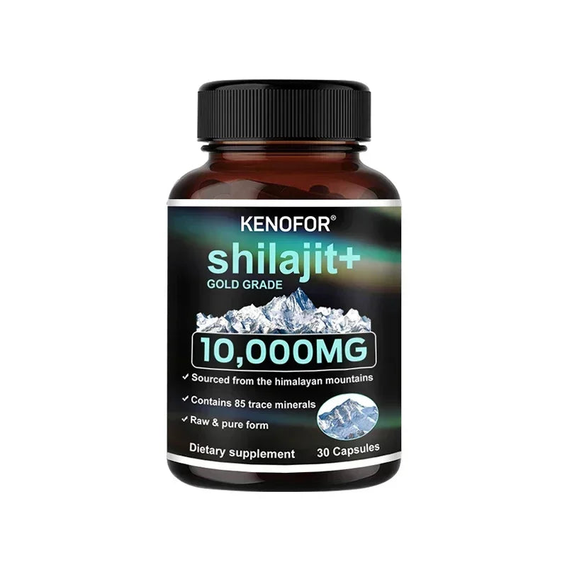 Himalayan Shilajit Capsules – Natural Mineral & Fulvic Acid Supplement | 30/60/120 Count