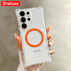 Transparent Armour Magnetic Case for Samsung Galaxy S25 Ultra / S24 / S23