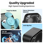 🌬️🏕️ TOPK 4-Inch USB Mini Portable Fan – 3 Speeds 360° Adjustable