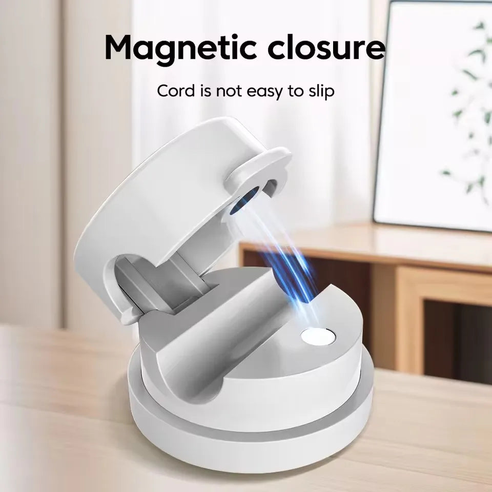 🧲🔄 360° Rotation Magnetic Cable Clip – Adhesive Wire Organizer
