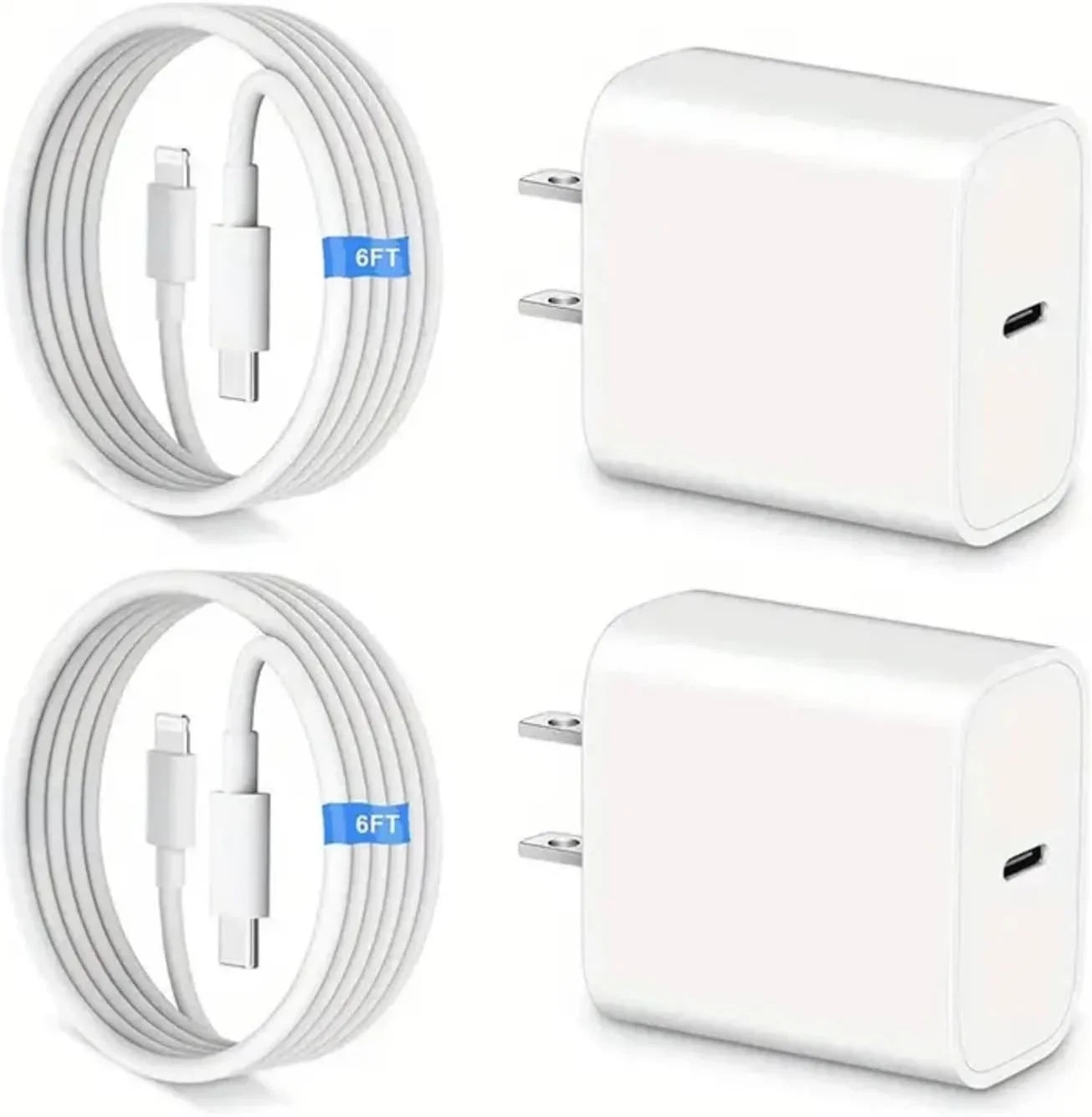 20W USB-C Fast Charger with 6FT Cable – For iPhone & iPad