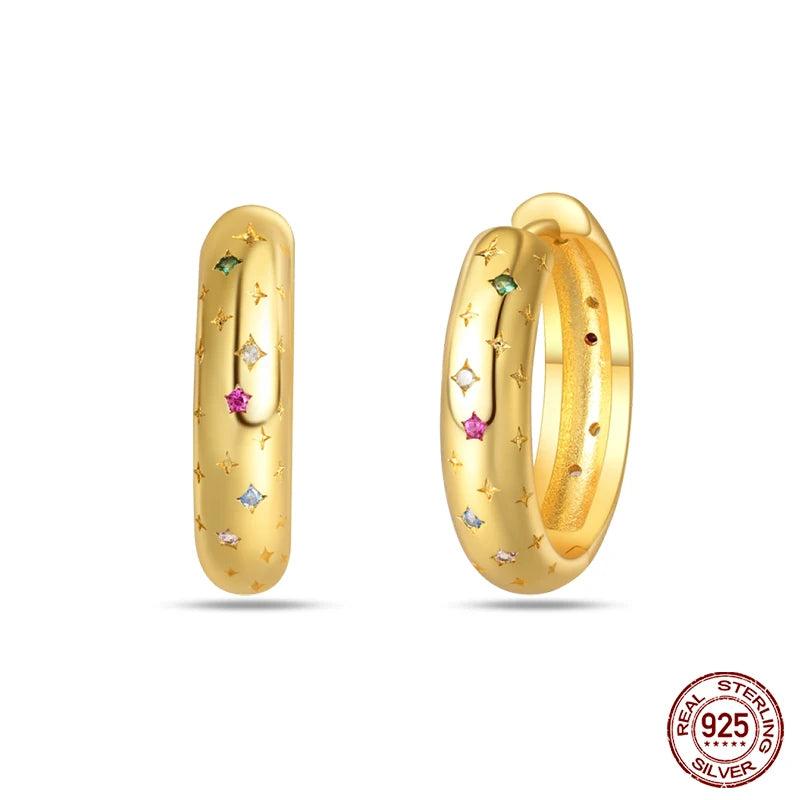 🌙⭐🐝 925 Sterling Silver Star Moon Bee Pendant Earrings ✨ | Gold-Tone Sparkling Zircon Luxury Earrings for Women 💎 | Wedding & Engagement Jewelry Gift 👰