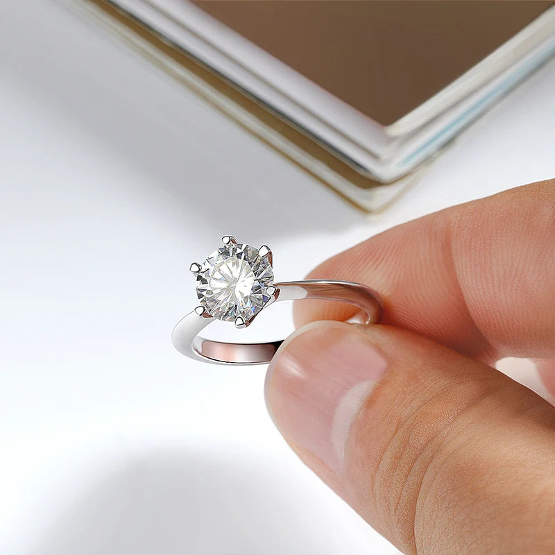 💎✨ Smyoue Certified 1–5CT Moissanite Solitaire Ring 🤍 | VVS1 Lab Diamond Style Ring 💍 | Fine Engagement, Promise & Wedding Jewelry for Women