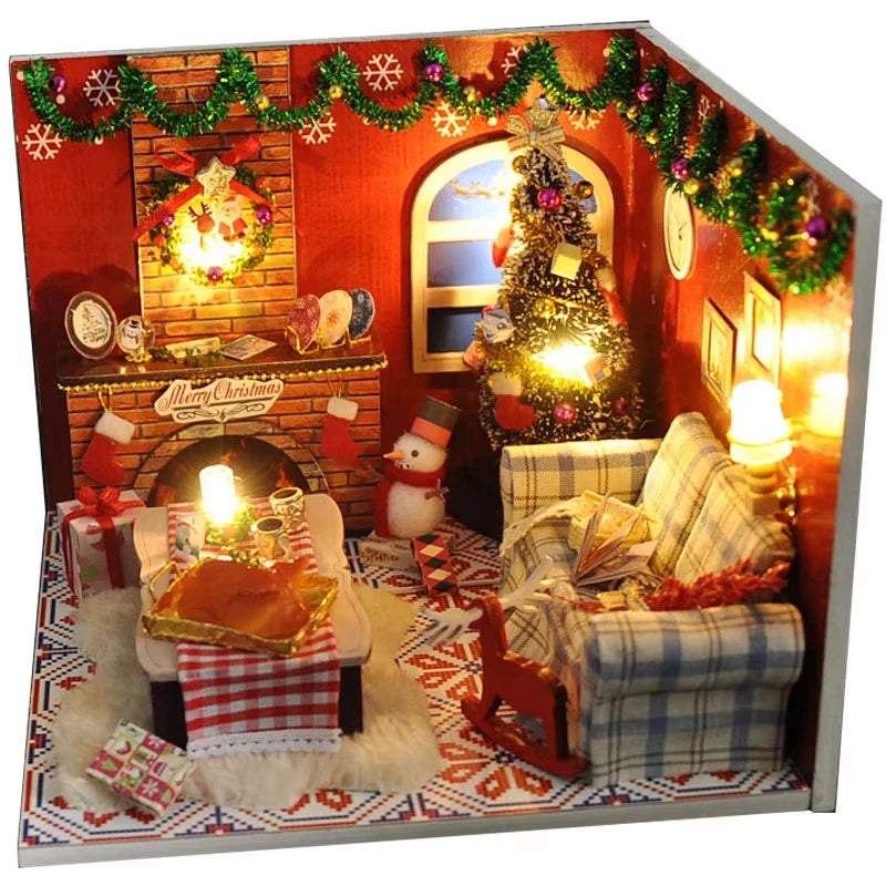 DIY Christmas Snowman Cottage Miniature Kit