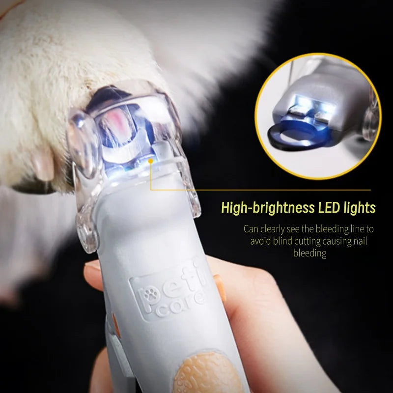 ✂️🐶🐱 Pet Nail Clippers with LED Light – Polishing & Cleaning Kit