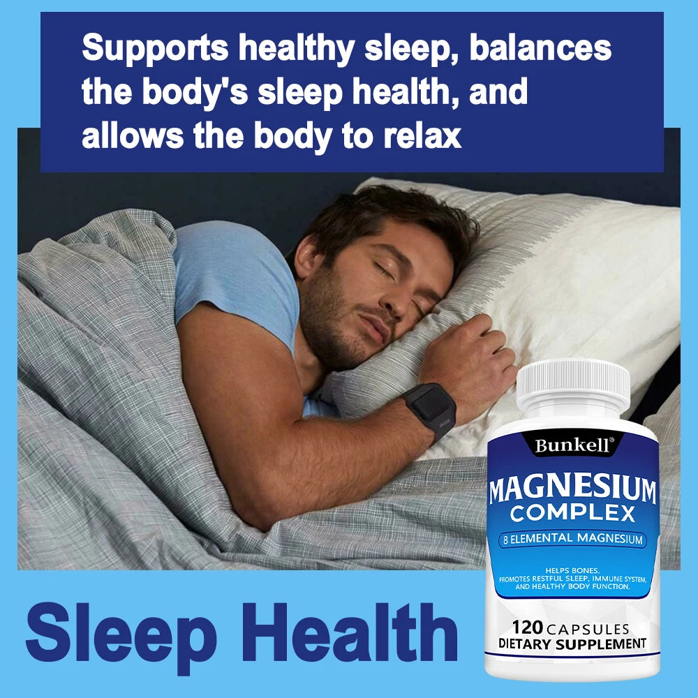 Magnesium Complex 💊 – Glycinate & Malate | Supports Muscle 💪, Bone 🦴, Sleep 😴 & Relaxation 🌿 | 120 Capsules