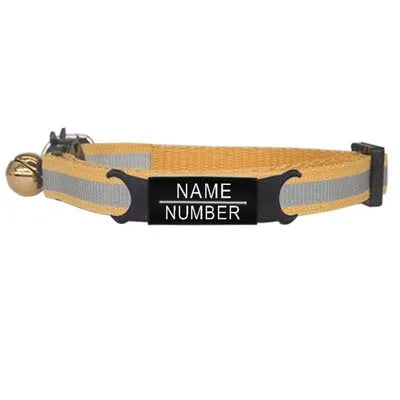 🐱✨ Reflective Adjustable Cat Collar – Personalized ID Free Engraving