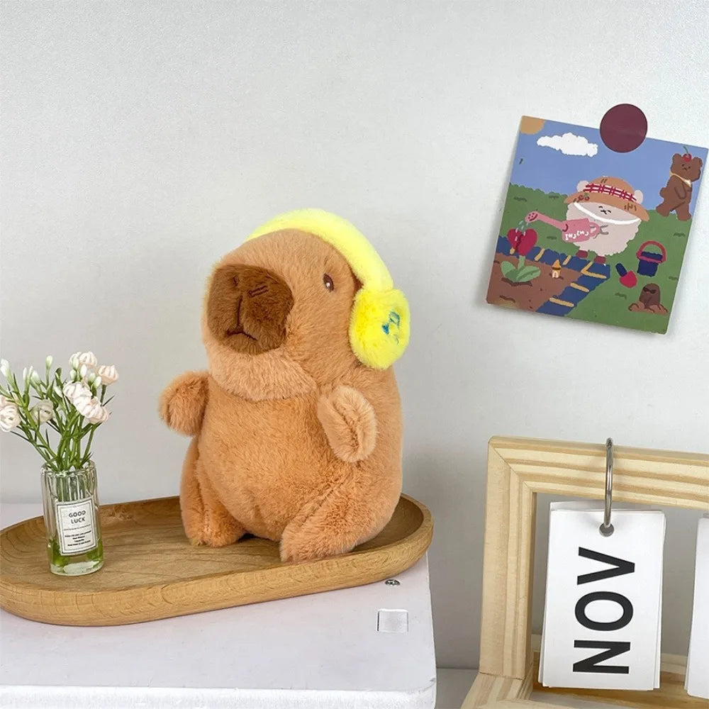 🦫🪽 Cute Capybara Plush Toy – Fluffy Anime Stuffed Animal with Hoodie & Wings | Small Simulation Doll Gift