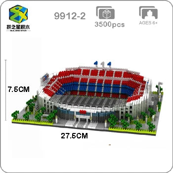 ⚽🏟️ Barcelona Soccer Stadium Micro Blocks – Mini Brick Football Field Architecture Building Set for Adults & Fans