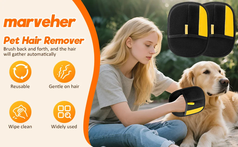 🐾🧤 Pet Hair Remover Glove – Double-Sided Deshedding Brush