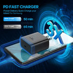 45W Super Fast Charger with USB-C Cable for Samsung Galaxy