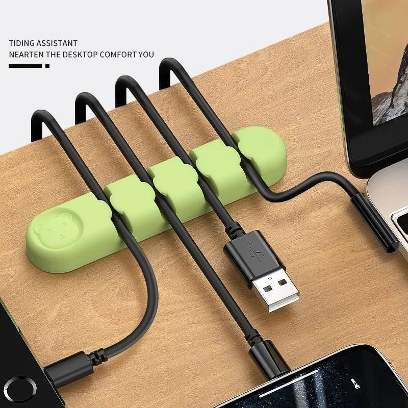 🎀🔌 Cute Cable Holder Desk Organizer – Cord Protector