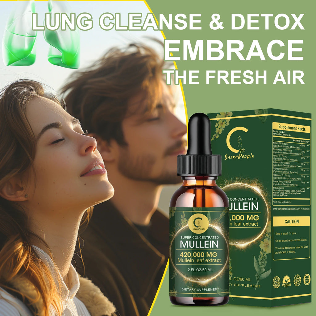 🌿 Mullein Leaf Extract Drops 2 Fl Oz | Lung & Respiratory Support 💨 | Immune & Detox Wellness 💪🌱 | Pure Herbal Liquid Supplement