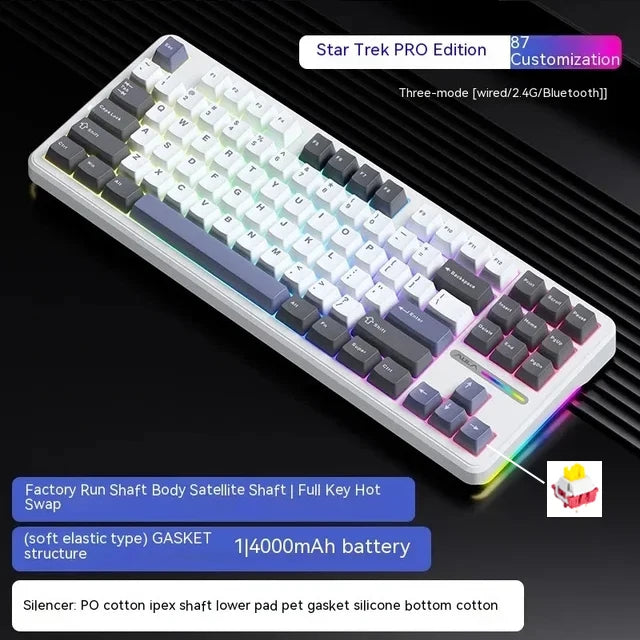 AULA F87 Pro Mechanical Keyboard – Tri-Mode Wireless RGB 87-Key