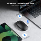🖱️🔋 Rechargeable Wireless Bluetooth Mouse – 2.4GHz Silent Ergonomic Mini