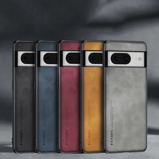 Sheepskin Leather Silicone Bumper Case for Google Pixel Series