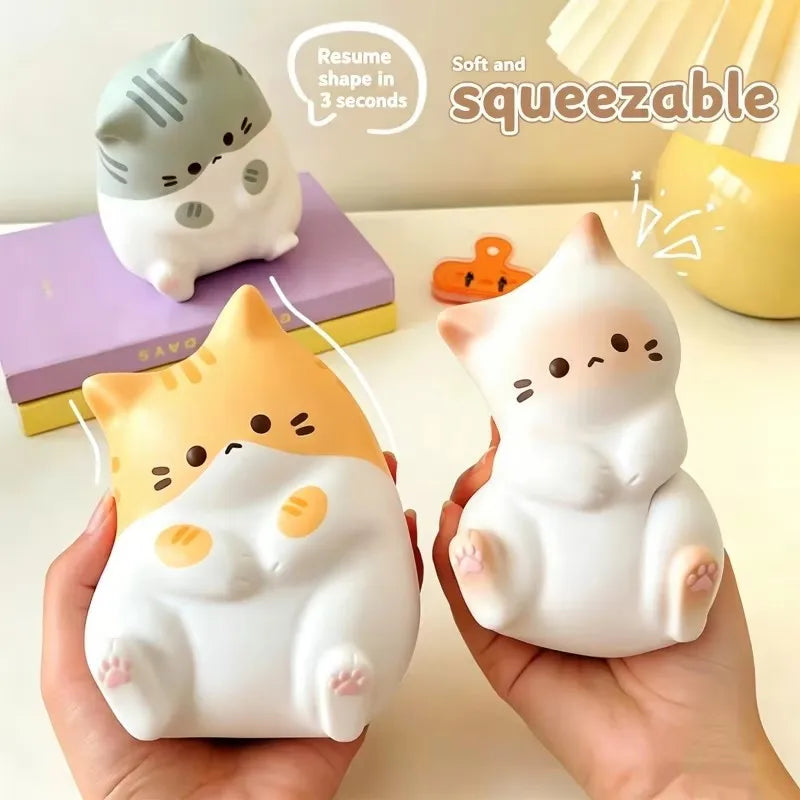 Cute Chubby Cat Squishy Toy – Slow-Rebound PU Sensory Fidget