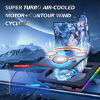 ❄️🌈 COOLCOLD Air Compression RGB Laptop Cooling Pad – Ultra-Quiet USB Cooler