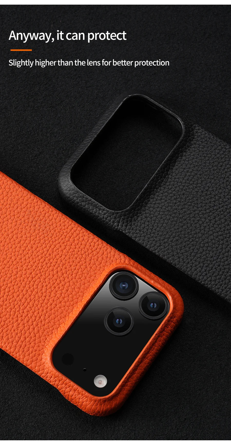 Luxury Lychee Cowhide Leather MagSafe Case for iPhone 17 / 16 / 15 Series