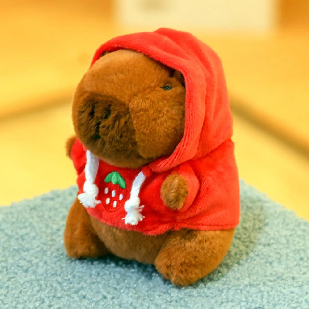 🦫🪽 Cute Capybara Plush Toy – Fluffy Anime Stuffed Animal with Hoodie & Wings | Small Simulation Doll Gift