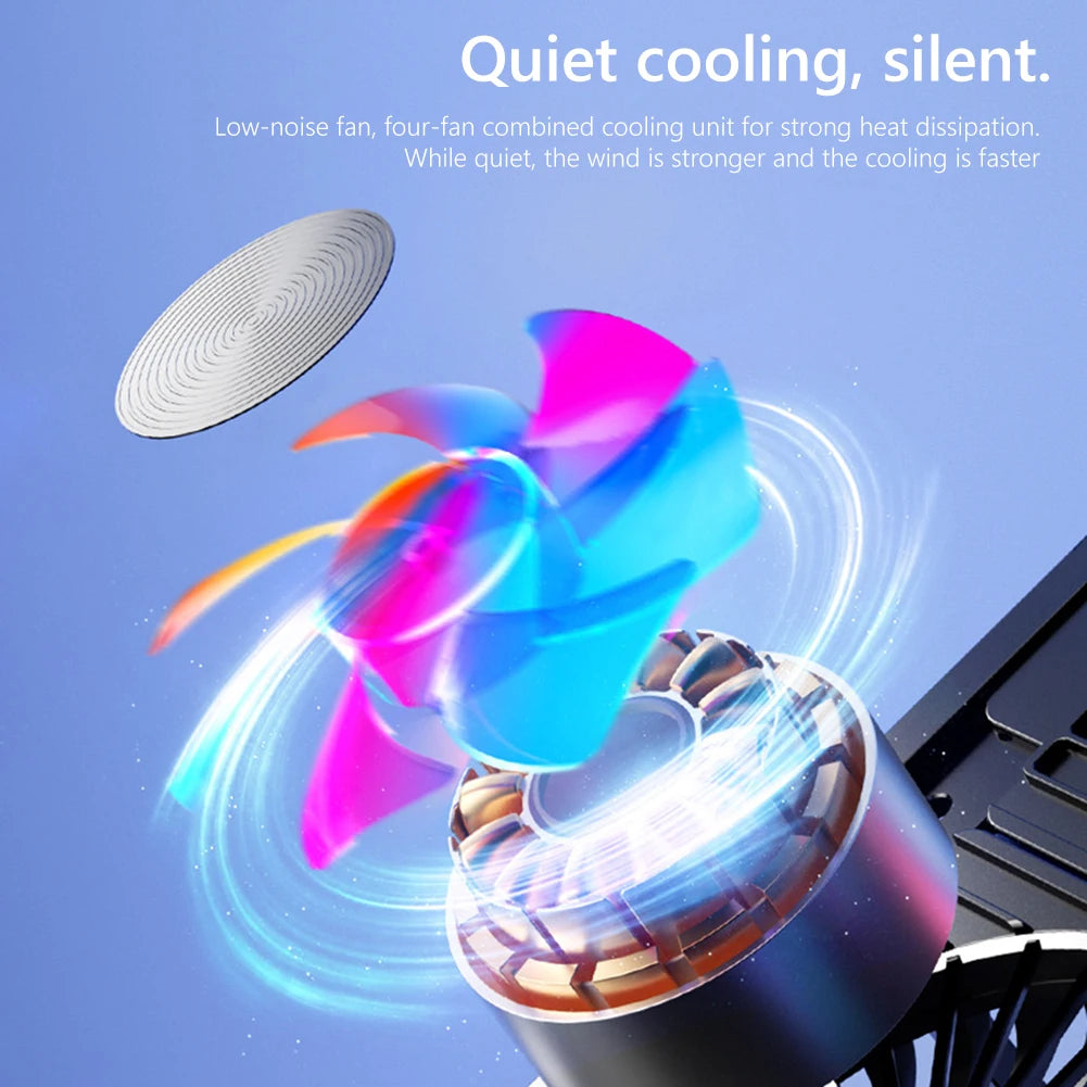 🌈❄️ Laptop Cooling Pad 2/4 Fans – RGB Foldable Stand (11–17.3”)