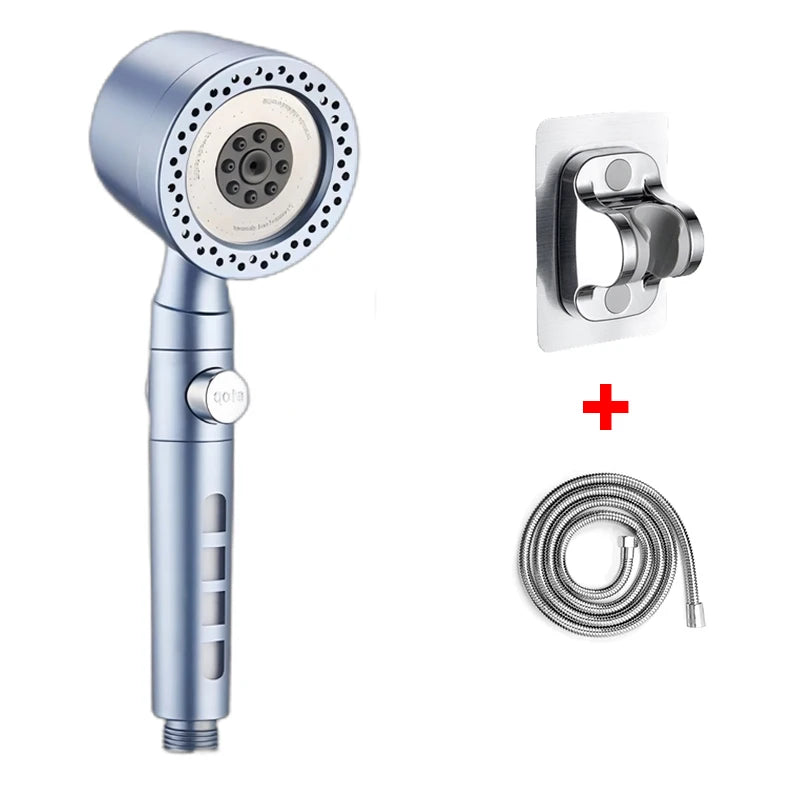 🚿💧 5 Spray Portable Shower Head – High Pressure Large Flow ABS Spa Shower with Filter & Stop Button