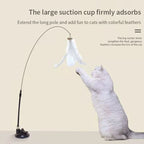 🐱🪄 Hands-Free Interactive Cat Teaser Wand with Suction Cup