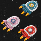 🚀🐷 Cute Children Piggy Bank Space Rocket Money Box ✨ | Cartoon Sticker Plastic Cash Box 💰 | Multi-Purpose Kids Gift Toy