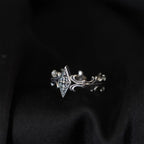 🖤💍 Retro Iris Cross Rhombus Ring – Gothic Punk Adjustable