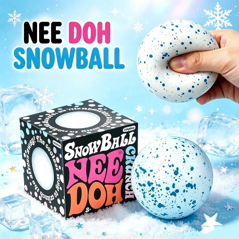 NeeDoh Snow Ball Crunch Squishy – TPR Sensory Fidget Toy