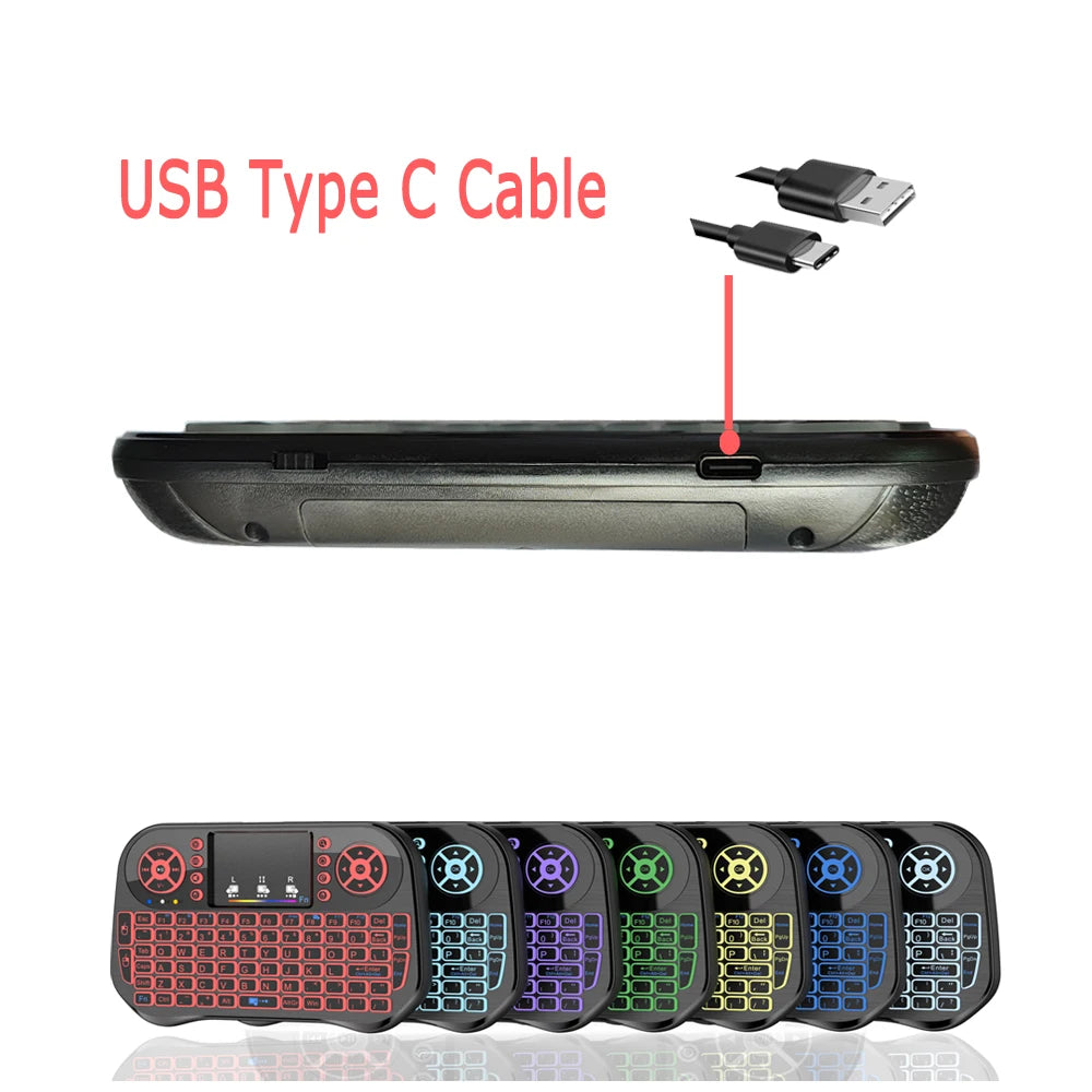 🌈⌨️ i10 / i8 Mini Wireless Keyboard – Dual Mode Air Mouse with Touchpad