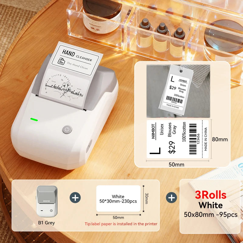 🏷️📱 NIIMBOT B1 Portable Thermal Label Printer – 2 Inch Bluetooth Sticker Maker