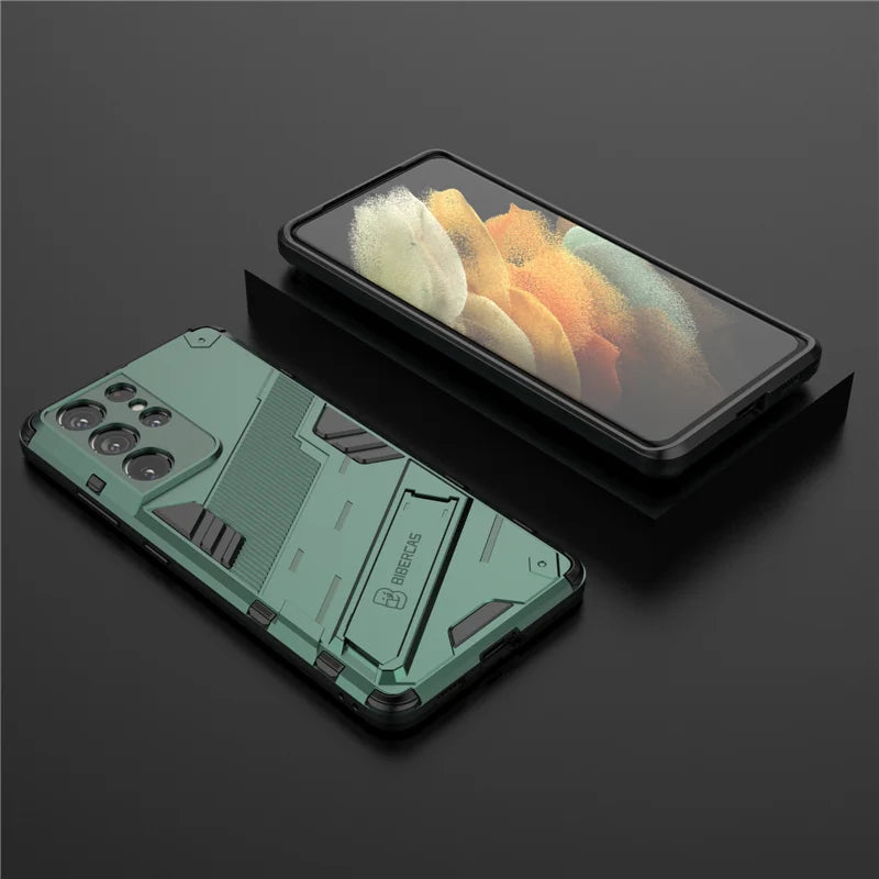 Solid Armor Cyber Shockproof Case with Stand for Samsung Galaxy