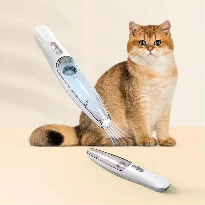 2-In-1 Hair Suction Pet Shaver & Paw Trimmer – Low Noise USB Rechargeable
