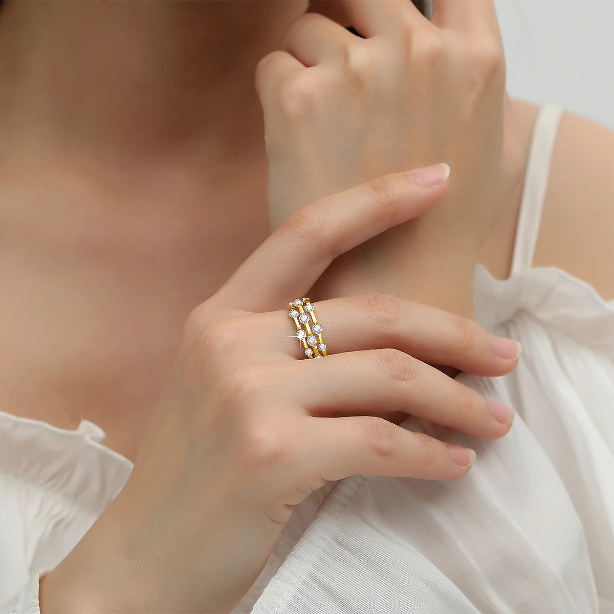 💎✨ Moissanite Eternity Ring for Women 🤍 | Solid 925 Sterling Silver Wedding Band 💍 | Pass Diamond Test Luxury Jewelry Gift for Girls