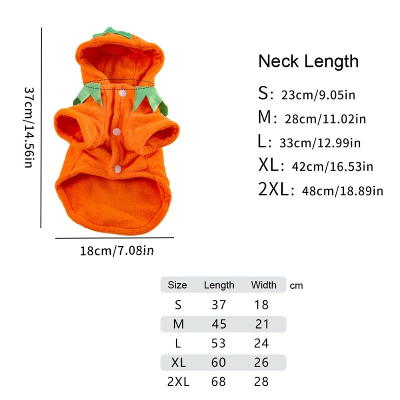 Halloween Pumpkin Pet Costume – Cute Outfit for Dogs & Cats