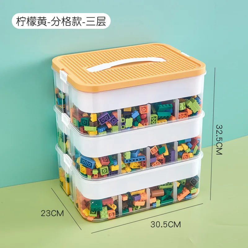🧱✨ Kids Building Block Storage Box | 1 / 2 / 3 Layer Adjustable Toy Organizer 📦 | Classified Sundries Container for Small Toys & Accessories