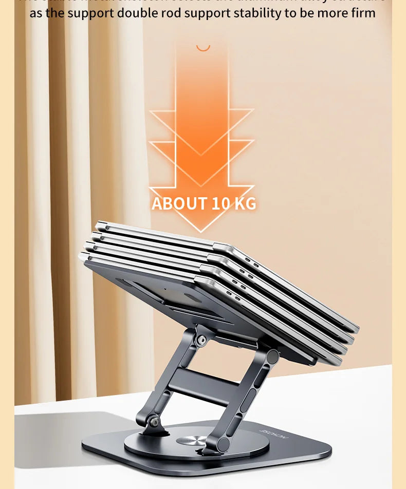 💻🔄 360° Rotatable Aluminum Laptop Stand – Adjustable Desk Riser