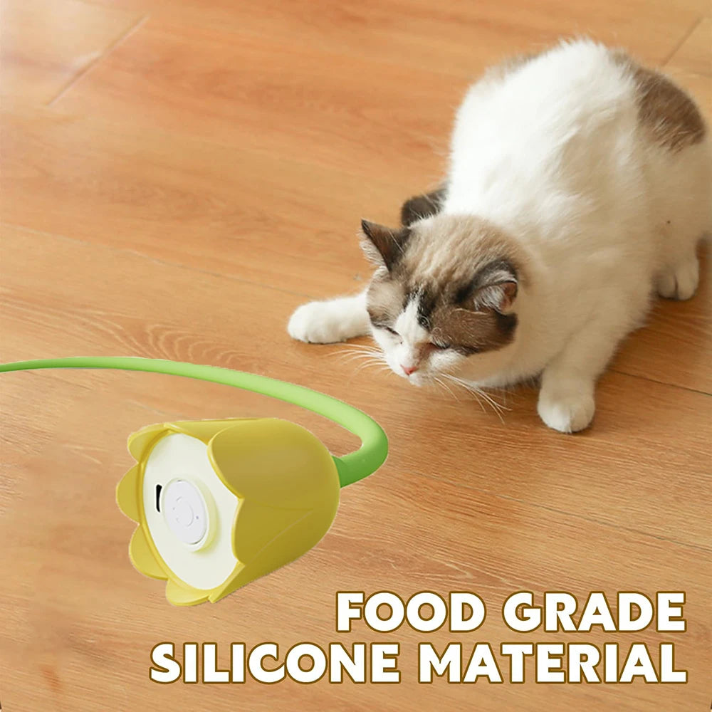 USB Electric Interactive Cat Rolling Ball Toy – Automatic Touch-Activated Silicone Teaser