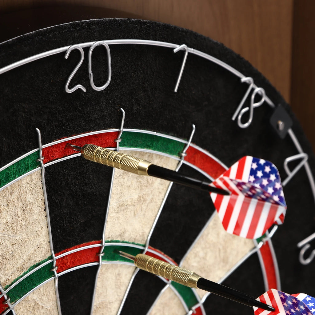 🎯 Wall‑Mounted MDF Dartboard Cabinet Set for Adults | Premium Sisal Dart Board with Scoreboards, Storage & Modern Brown Cabinet | Home, Bedroom, Bar Game Room Decor ⭐