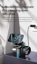 Qi2 3-in-1 Magnetic Wireless Charger – Touch Button Fast Charging Dock