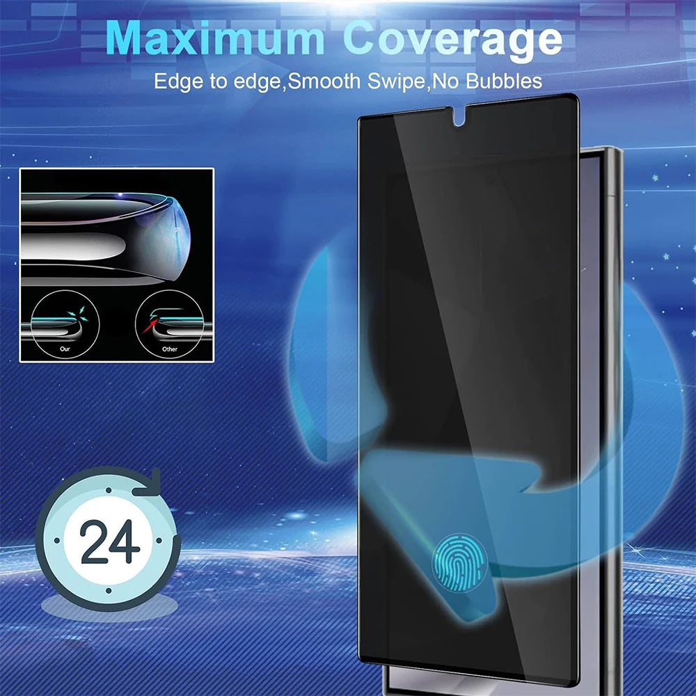 Galaxy S24 Ultra Privacy Screen Protector + Camera Lens Glass (2+2 Pack)