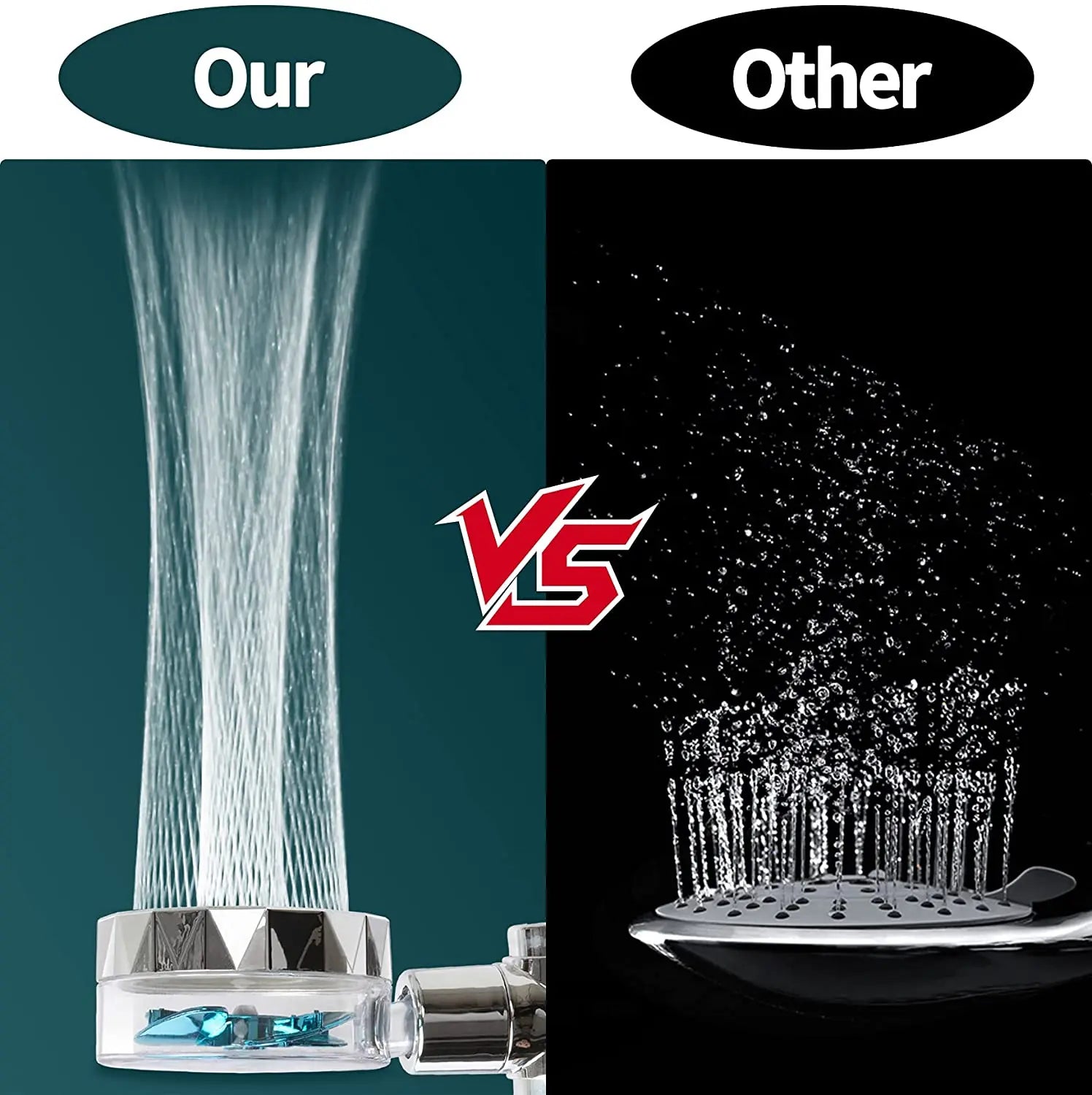 🚿💨 High-Pressure Turbo Fan Shower Head – Handheld Water-Saving Rainfall Spray with 5 Filters | Bathroom Accessories