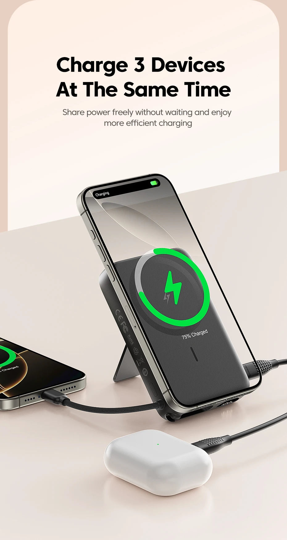 Toocki 10000mAh Magnetic Wireless Power Bank – 15W / 22.5W PD Fast Charge