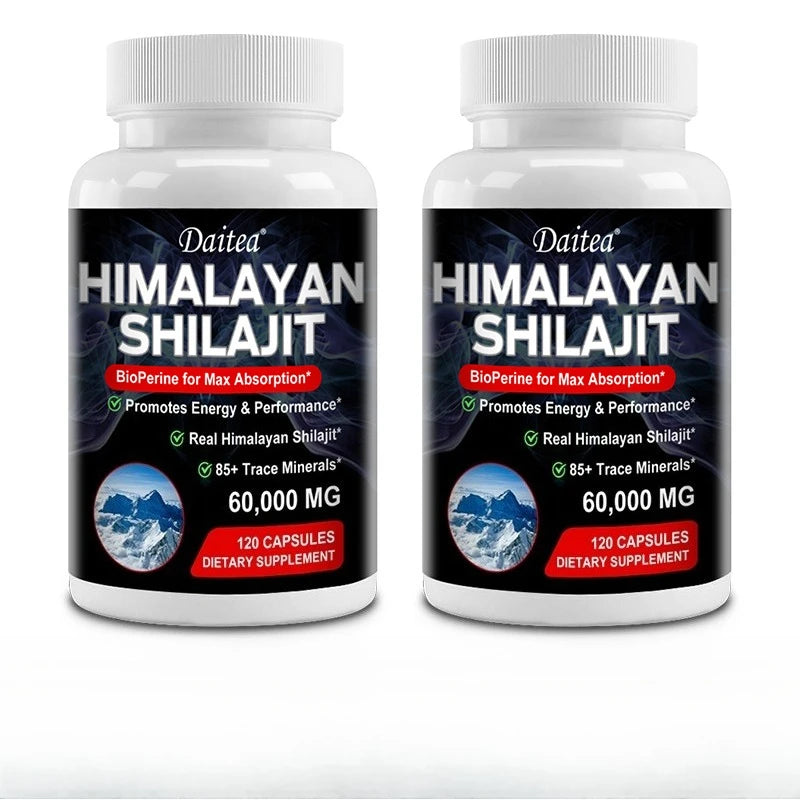 🌄 Himalaya Shilajit Capsules with Trace Minerals & Fulvic Acid – Natural Energy, Strength & Wellness Support (30/60/120 Capsules)