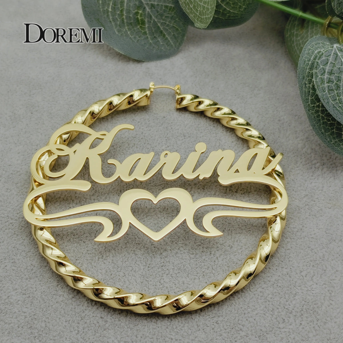 🐱✨ DOREMI Custom Name Cat Hoop Earrings 💖 |Big Stainless Steel Hoops 🔥 | Hip Hop Style Personalized Earrings for Women 🎁