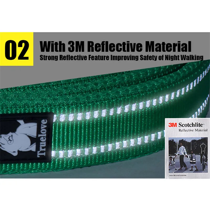 🐾🌈 Truelove Reflective Pet Leash – Soft Padded Nylon
