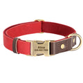 🐾 Customized Dog Collar | Durable PU Leather + Nylon | Engraved Pet ID Necklace 🐶 | Adjustable Metal Buckle for Small, Medium & Large Dogs (Pug, Pitbull, Chihuahua, Terrier) ✨